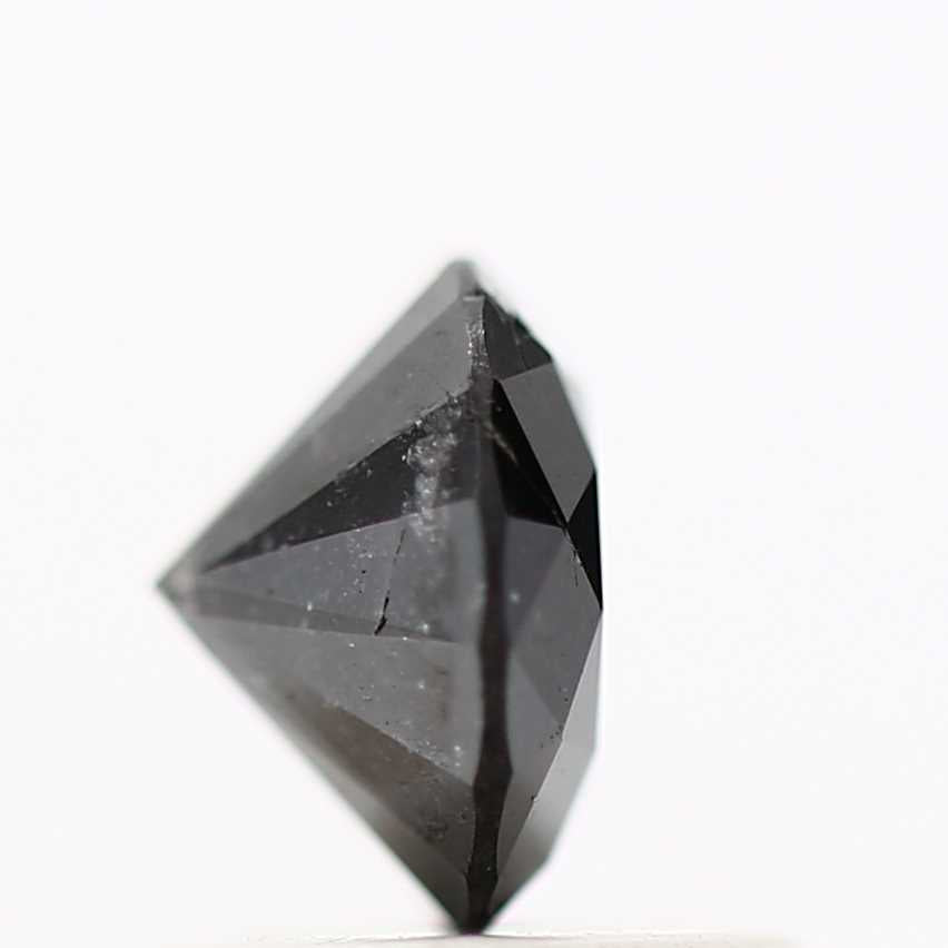 0.85 Carat Salt and Pepper Fancy Black Round Brilliant Cut Natural Loose Diamond