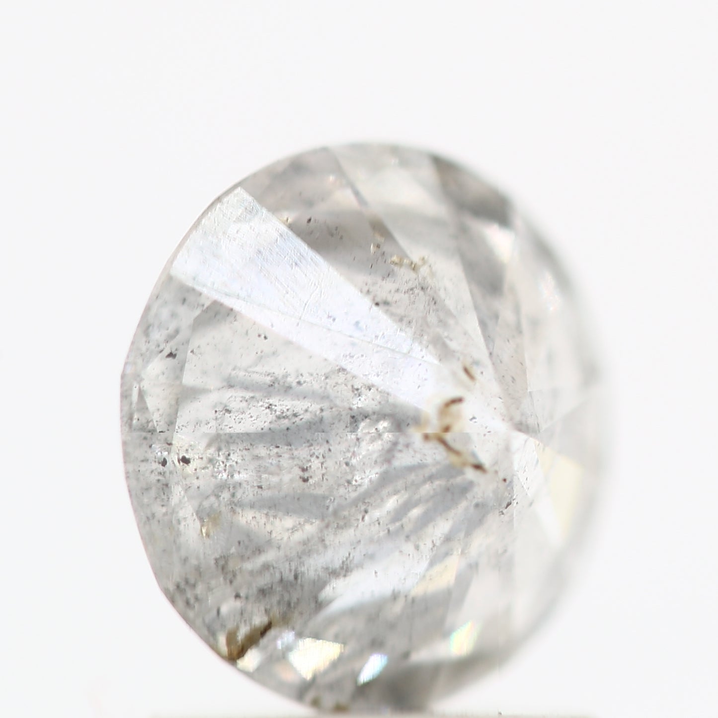 Salt And Pepper Diamond Fancy Gray Color 1.20 CT 7.10 x 3.80 MM Round Brilliant Cut Diamond ! Natural Loose Diamond ! Christmas Gift for Her