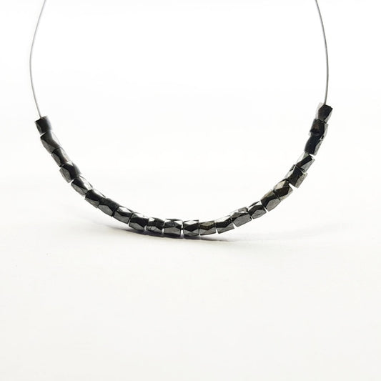 Natural Black Polished Tube Loose Diamond Beads