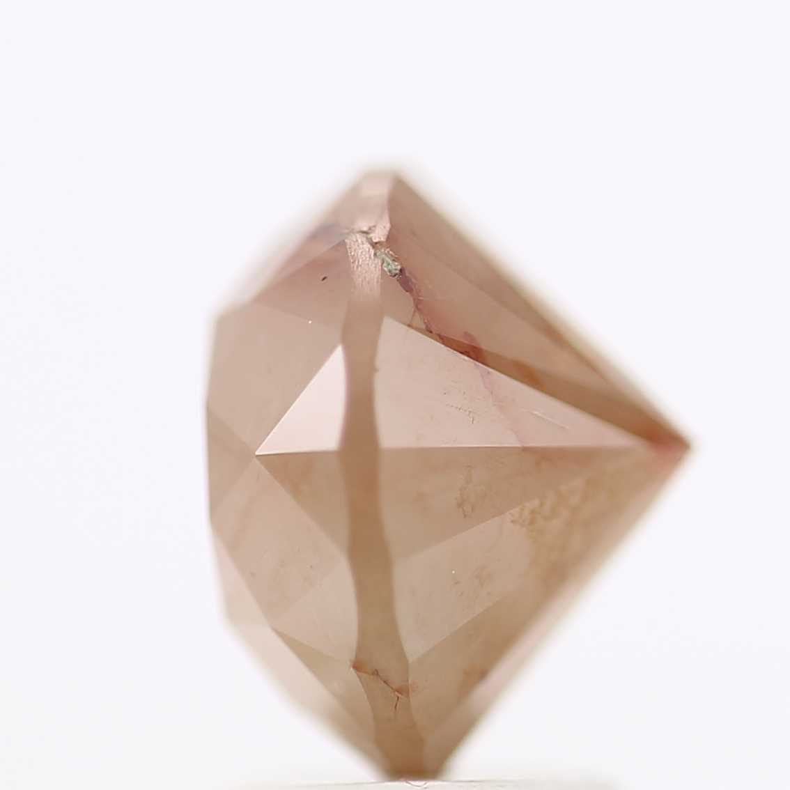 3.30 Carat Peach Brown Rustic Round Shape Brilliant Cut Natural Loose Diamond