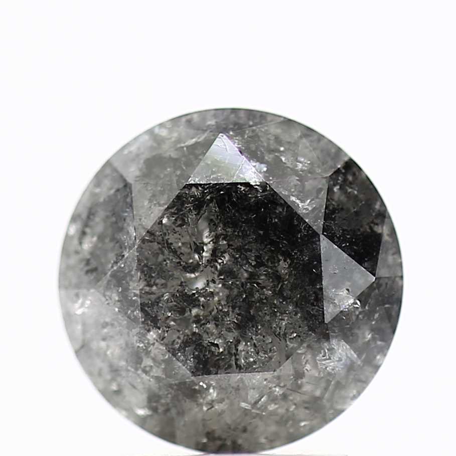 1.83 Carat Salt and Pepper Diamond Round Brilliant Cut Natural Loose Diamond