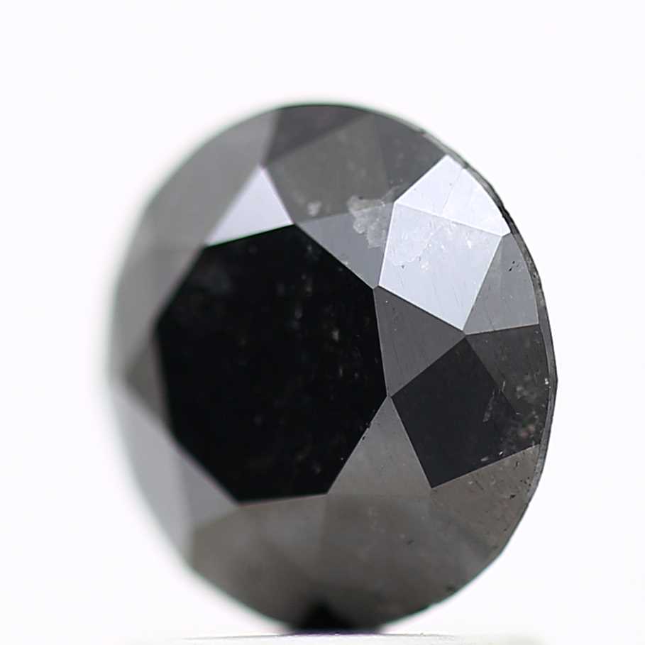 1.42 Carat Fancy Black Round Shape Brilliant Cut Natural Loose Diamond