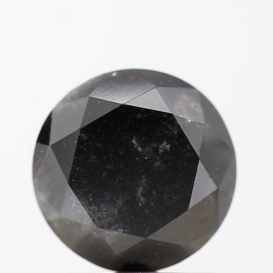 2.02 Carat Fancy Black Round Shape Brilliant Cut Natural Loose Diamond
