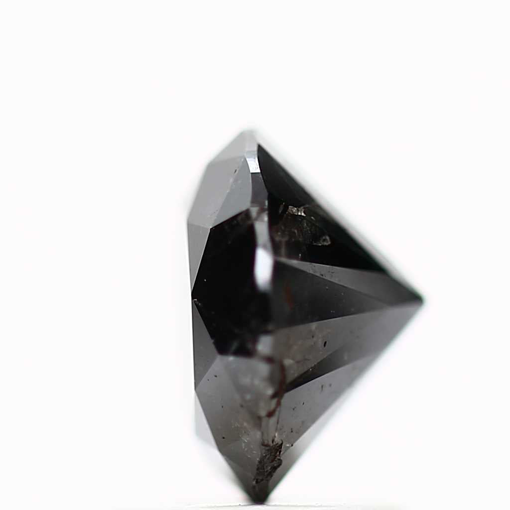1.57 Carat Fancy Black Round Shape Brilliant Cut Natural Loose Diamond