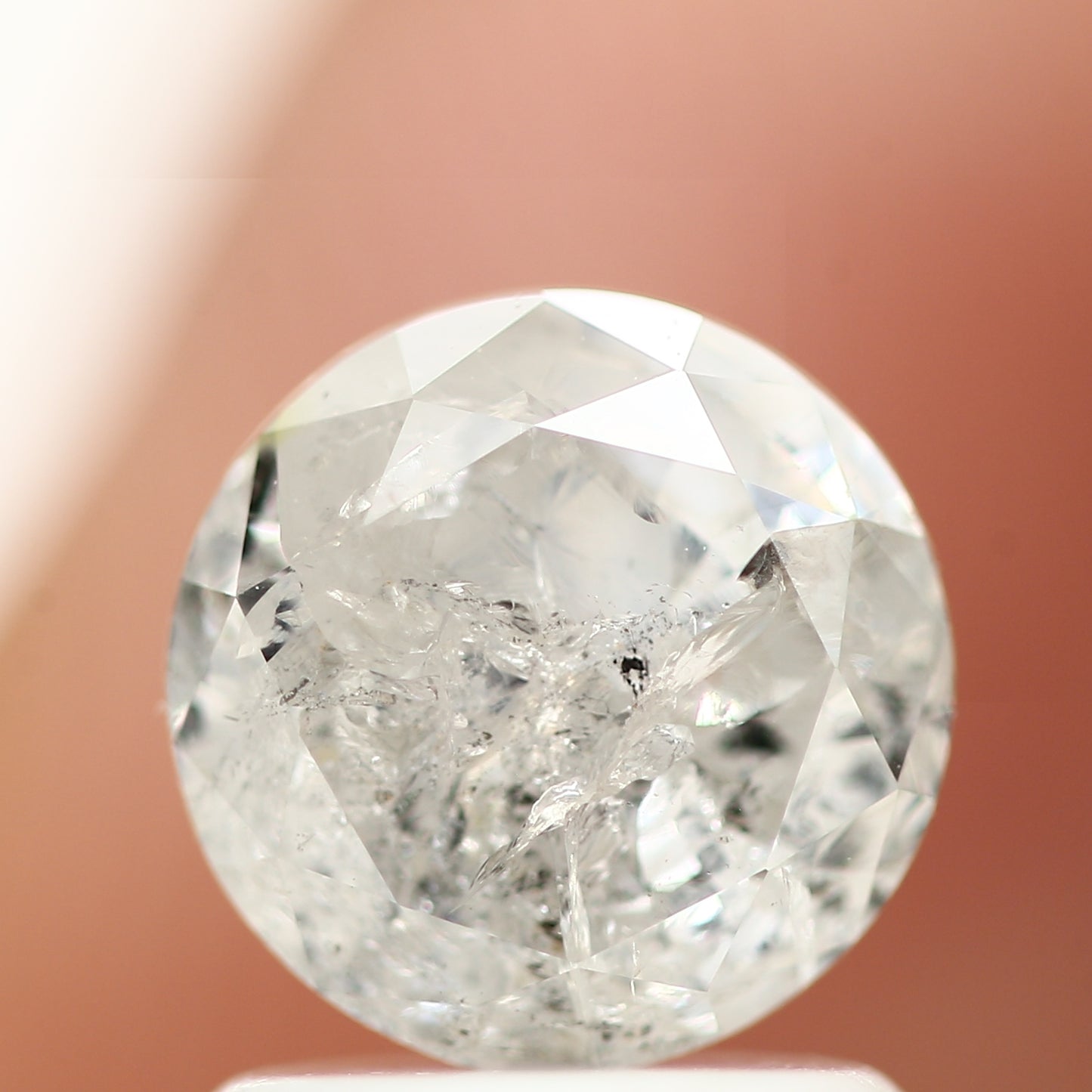 1.23 Carat Salt and Pepper Icy Round Brilliant Cut Natural Loose Diamond
