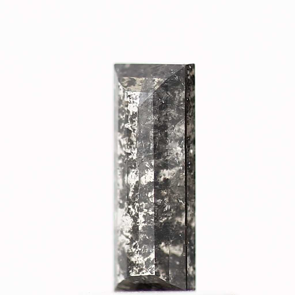 salt and pepper diamond ! 0.42 Ct 7.57 x 2.75 x 1.59 mm natural gray baguette loose diamond for engagement ring for her