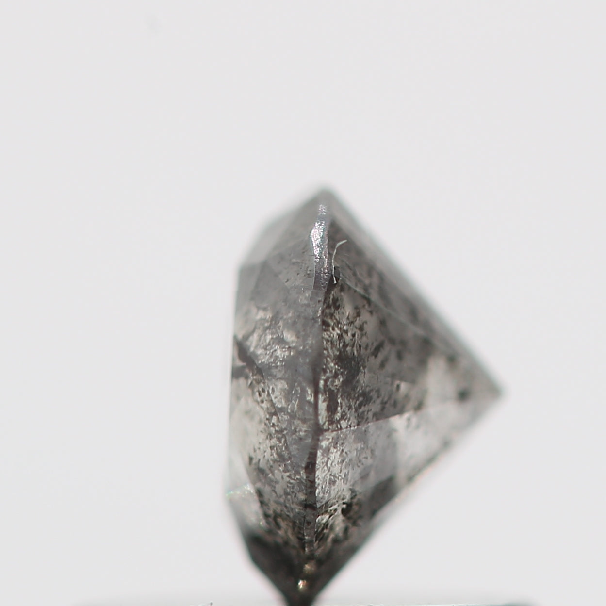 0.48 Carat Salt and Pepper Gray Round Brilliant Cut Natural Loose Diamond