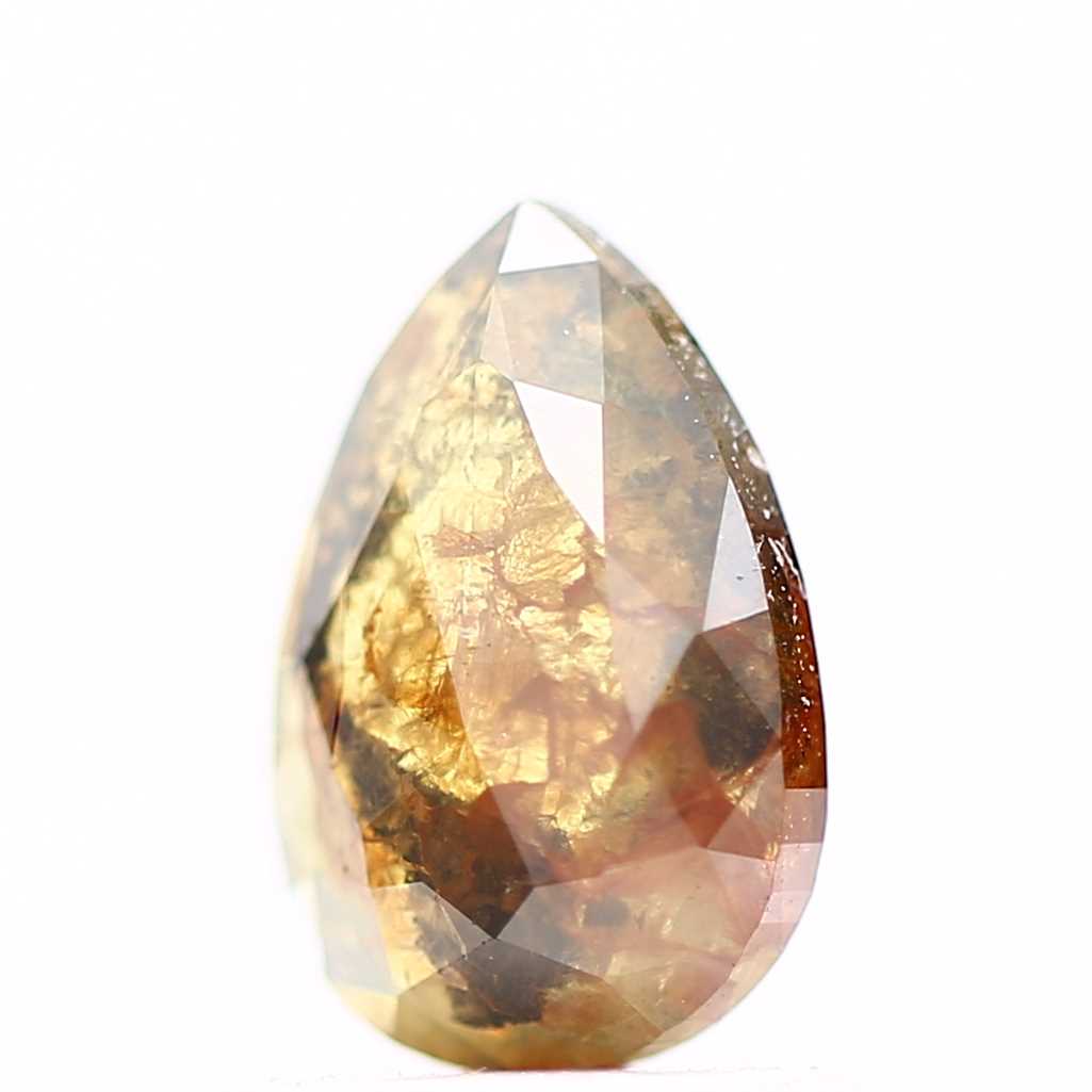 Salt and Pepper Diamond Fancy Orange Color 1.00 CT 7.85 x 5.28 x 2.60 MM Pear Cut Diamond! Natural Loose Diamond ! Christmas Gift for Her