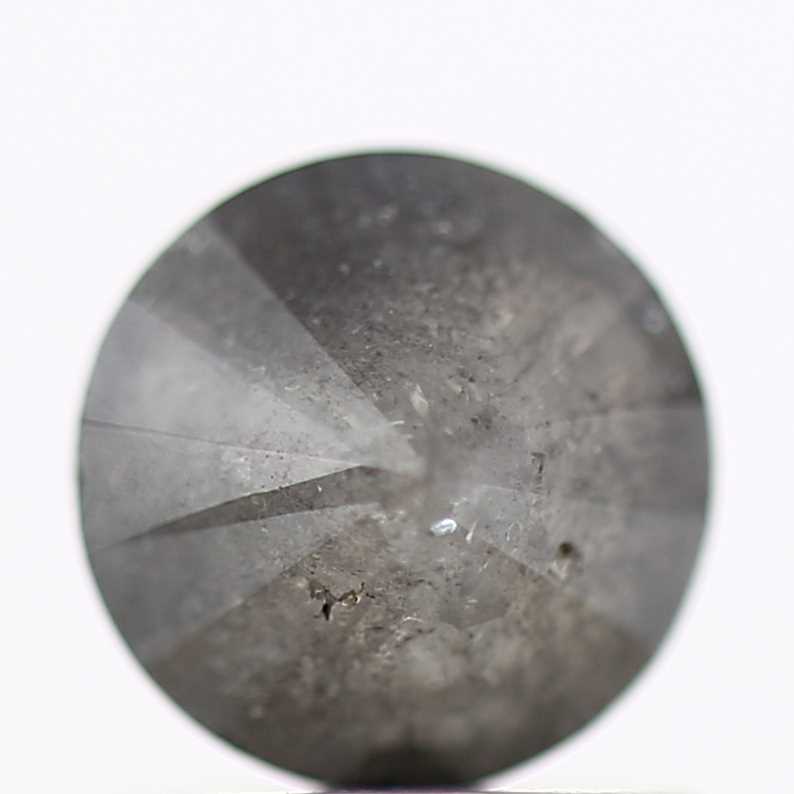 0.94 Carat Salt and Pepper Gray Round Brilliant Cut Natural Loose Diamond