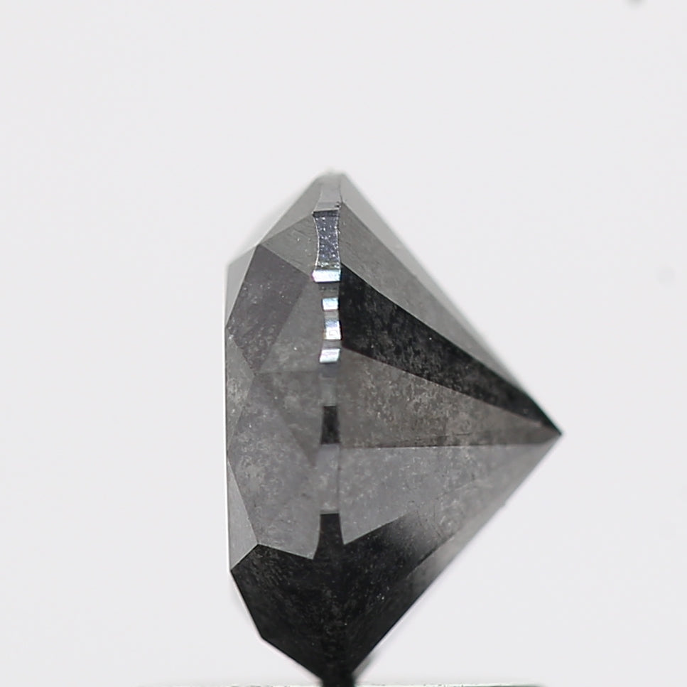 Salt And Pepper Diamond Fancy Gray Color 1.32 CT 6.70 x 4.60 MM Round Brilliant Cut Diamond ! Natural Loose Diamond ! Christmas Gift for Her