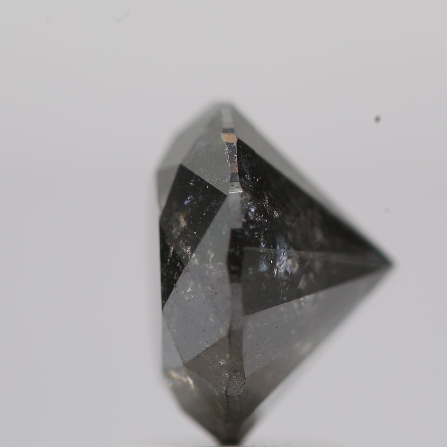 2.61 Carat Salt and Pepper Fancy Black Round Brilliant Cut Natural Loose Diamond