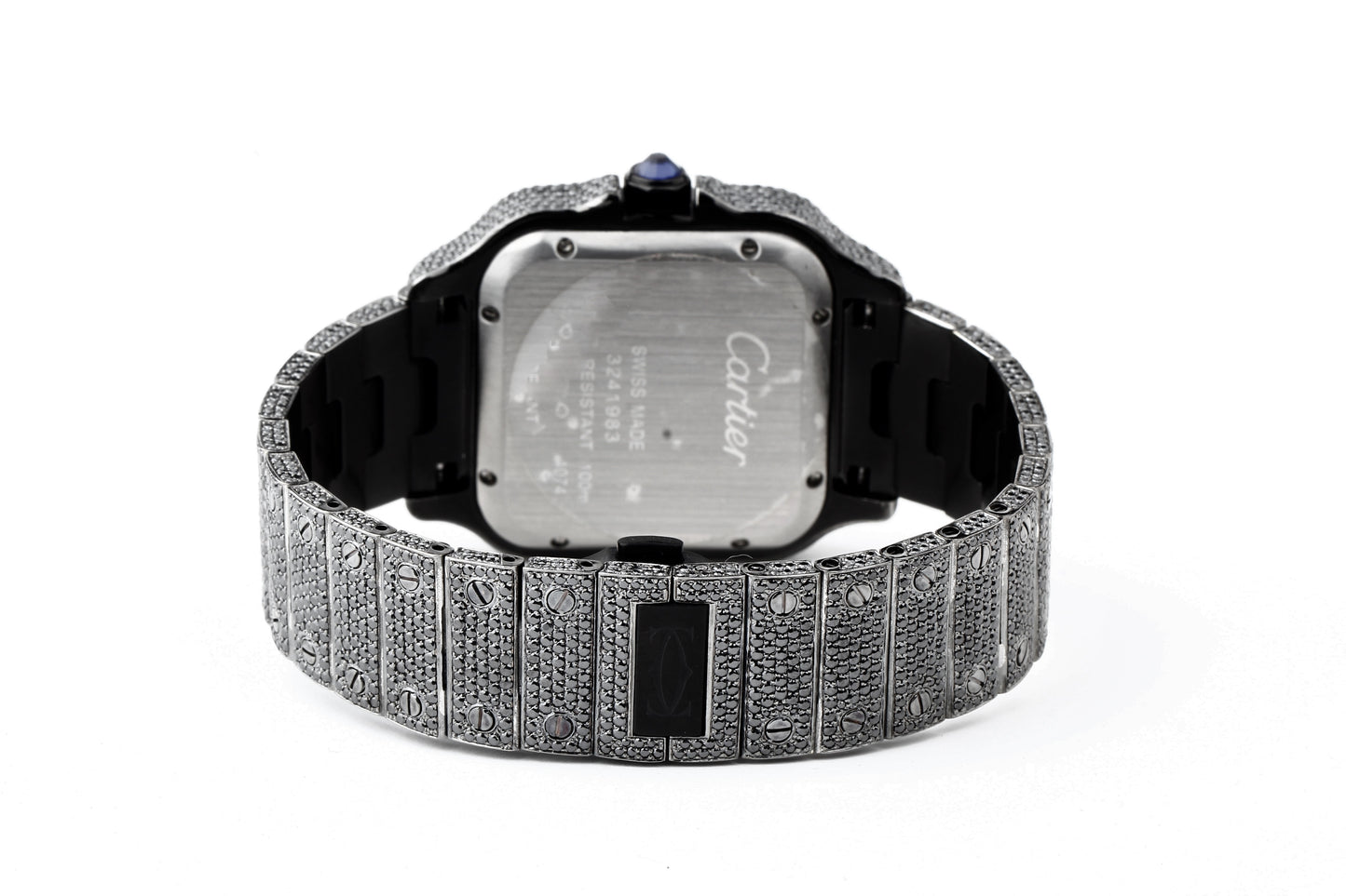 Luxury Watch Real Black Moissanite Diamond Watch, Handmade Stainless Steel Watch For Men/Women, Hip Hop Watch, Iced Out Watch Gift for Love