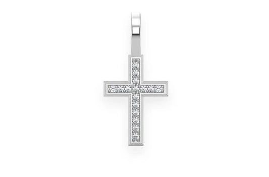 ANGLED CROSS PENDANT 14K