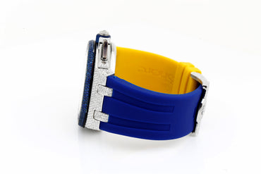 AP Blue and White VVS Moissanite Diamonds Multi Color Silicon Strap Hip Hop Watch