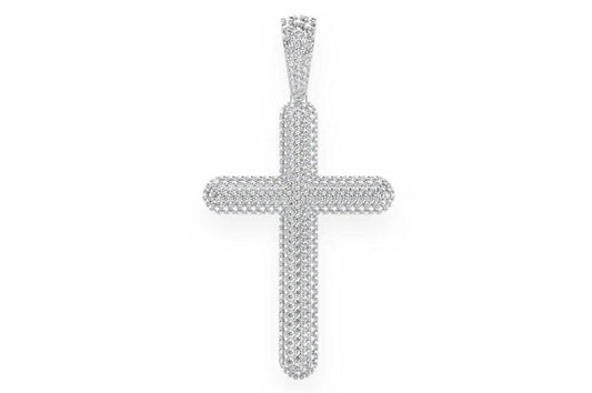 BUBBLY CROSS PENDANT 14K