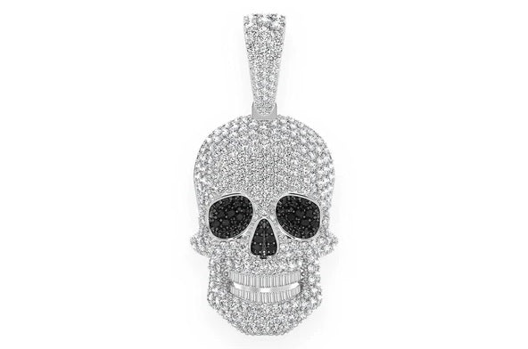 Baguette Teeth Skull Pendant 14K