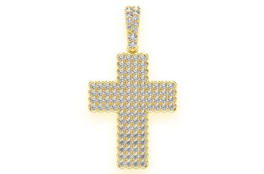 Bezel Cross Pendant 14K