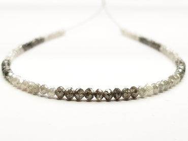 Natural Round Polished Fancy Brown and White Color Loose Diamond Beads 16" Inch Shree Diamond Mfg