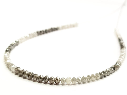 Natural Round Polished Fancy Brown and White Color Loose Diamond Beads 16" Inch Shree Diamond Mfg