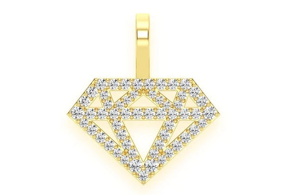 Diamond Silhouette Pendant 14K