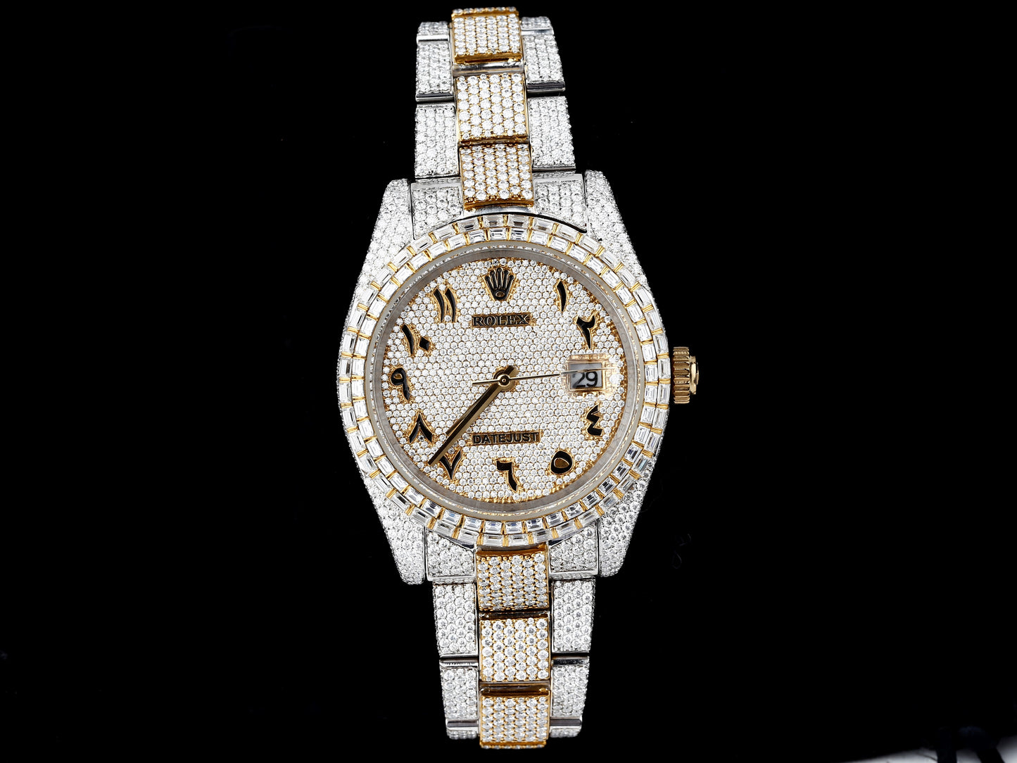Luxury Rolex Watch in Real VVS Moissanite Diamond Watch, Handmade Stainless Steel Watch For Men/Women, Hip Hop Watch, Iced Out Watch Gift for Him