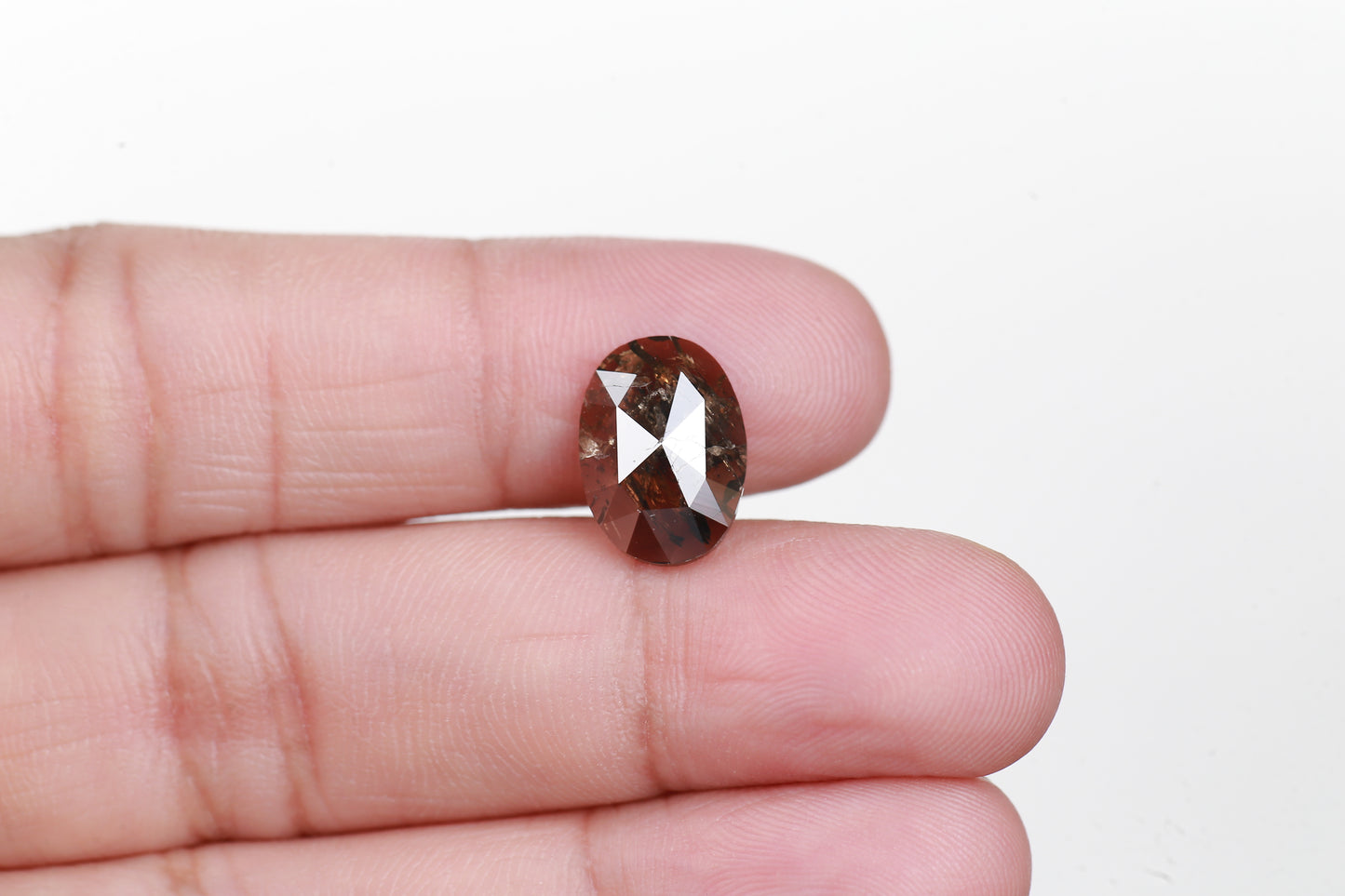 3.40 Ct. Oval Rose Cut Salt and Pepper Fancy Brown Color Natural Diamond 12.64 mm