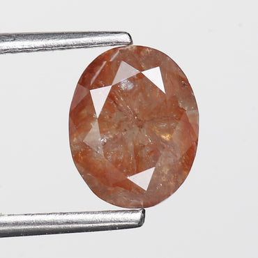 1.71 Ct. Oval Rose Cut Salt and Pepper Fancy Red Orange Natural Diamond 7.93 mm