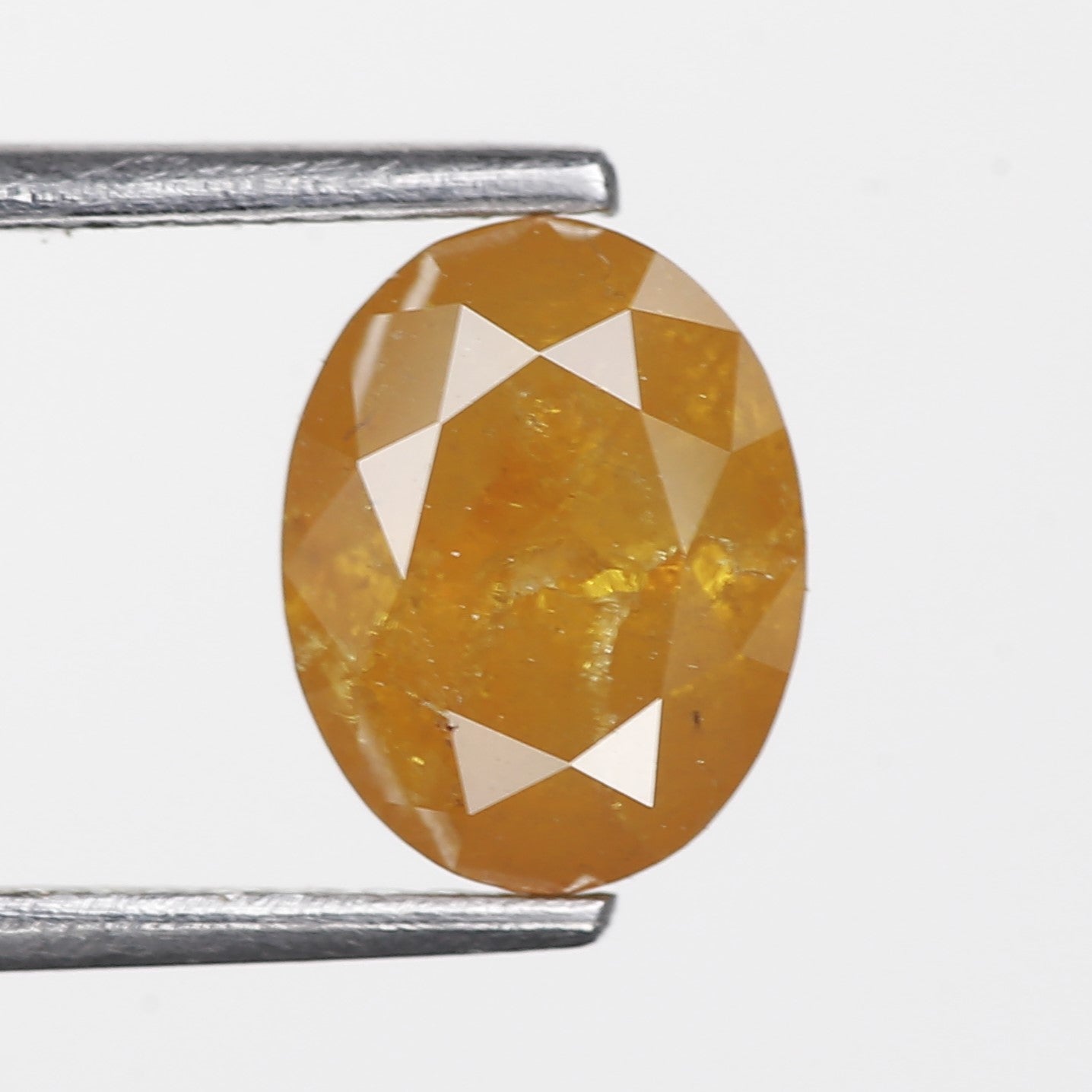 2.38 Ct. Oval Rose Cut Salt and Pepper Fancy Yellow Orange Natural Diamond 8.56 mm