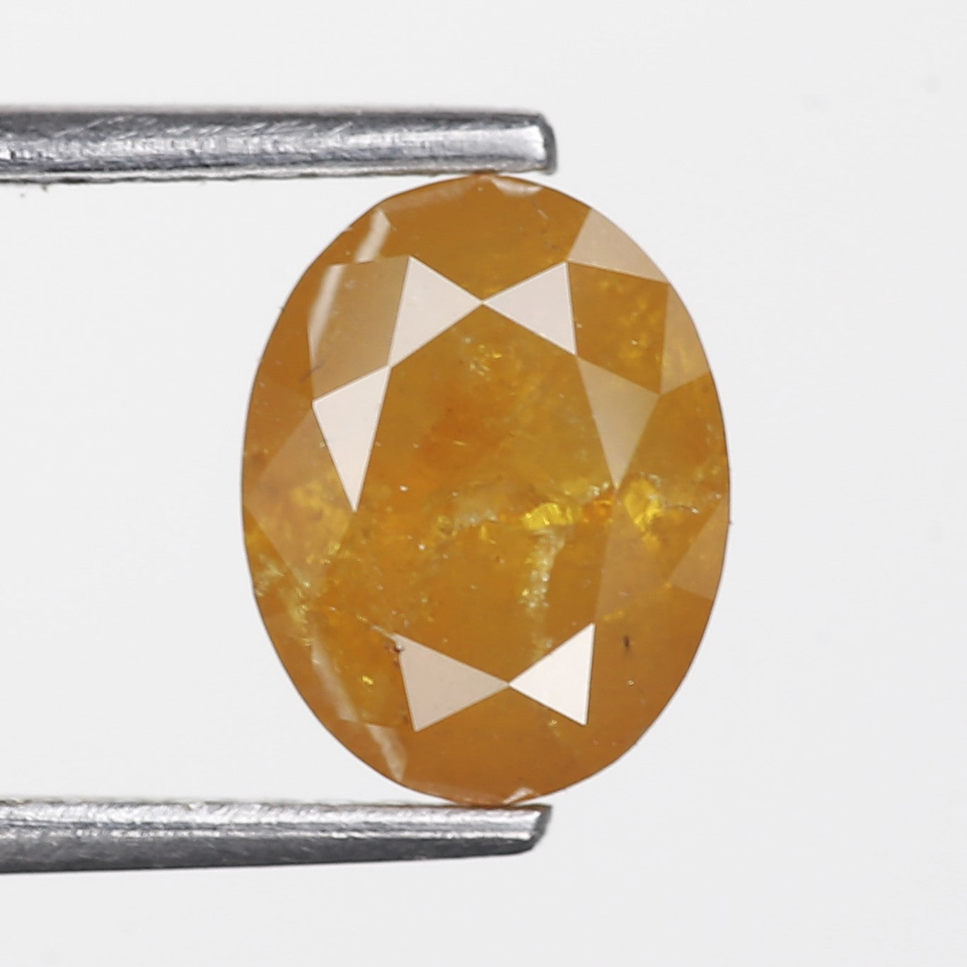 2.38 Ct. Oval Rose Cut Salt and Pepper Fancy Yellow Orange Natural Diamond 8.56 mm
