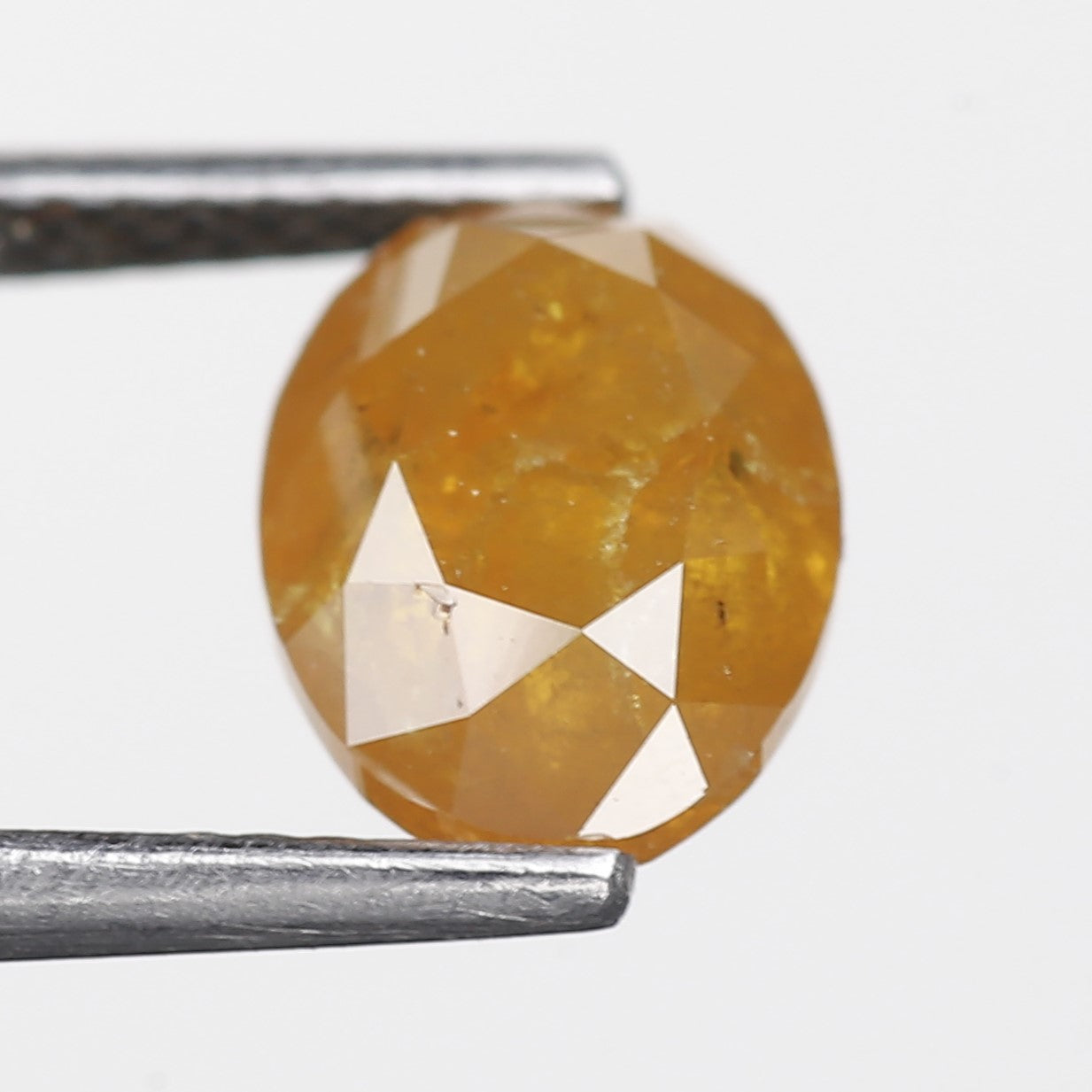 2.38 Ct. Oval Rose Cut Salt and Pepper Fancy Yellow Orange Natural Diamond 8.56 mm