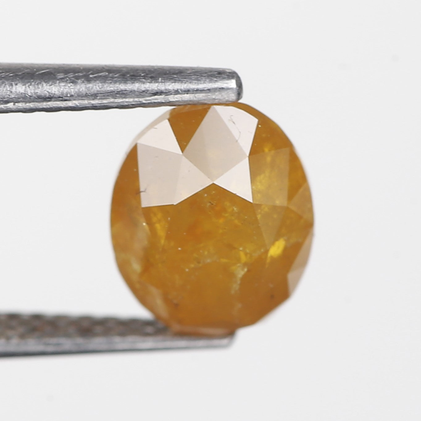 2.38 Ct. Oval Rose Cut Salt and Pepper Fancy Yellow Orange Natural Diamond 8.56 mm