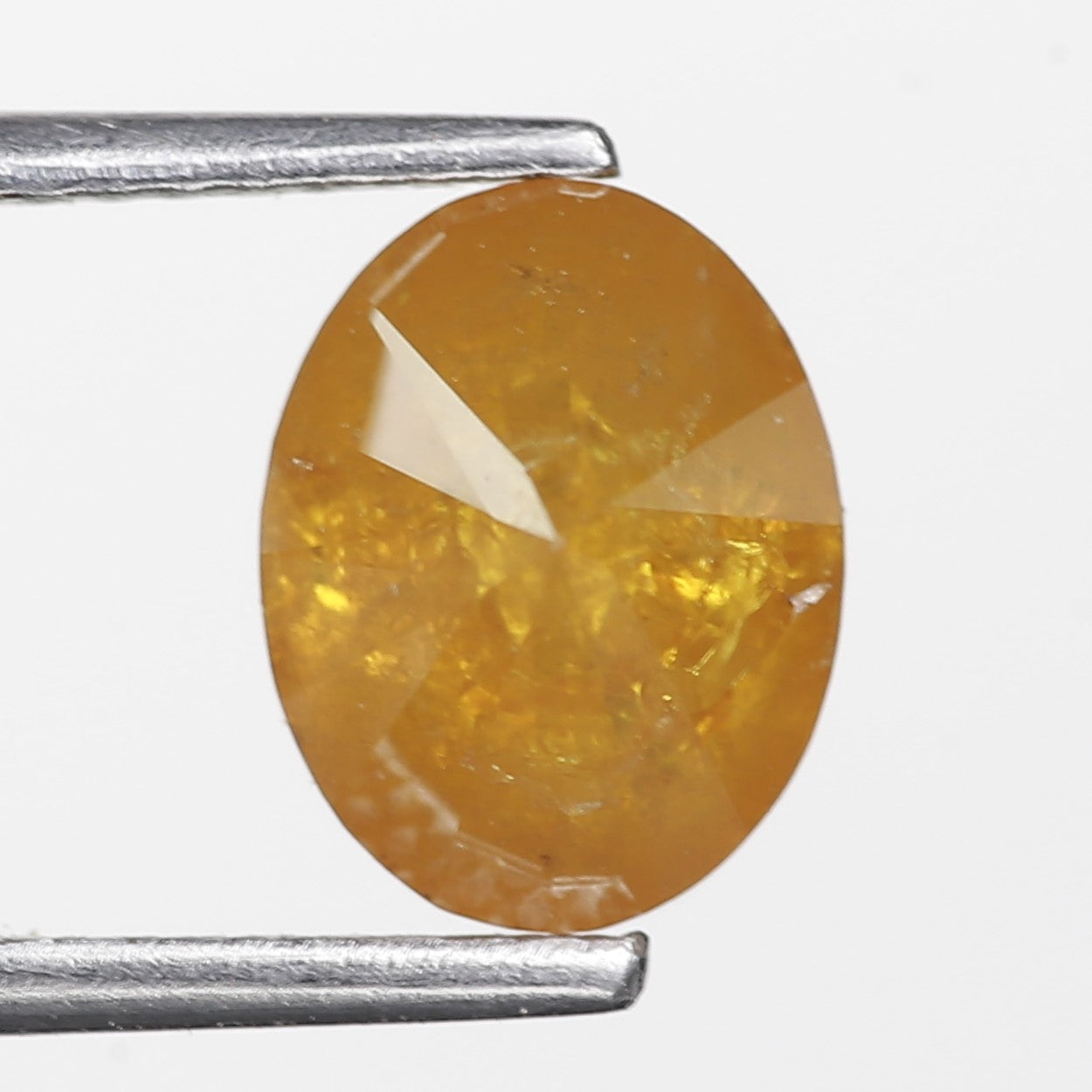 2.38 Ct. Oval Rose Cut Salt and Pepper Fancy Yellow Orange Natural Diamond 8.56 mm