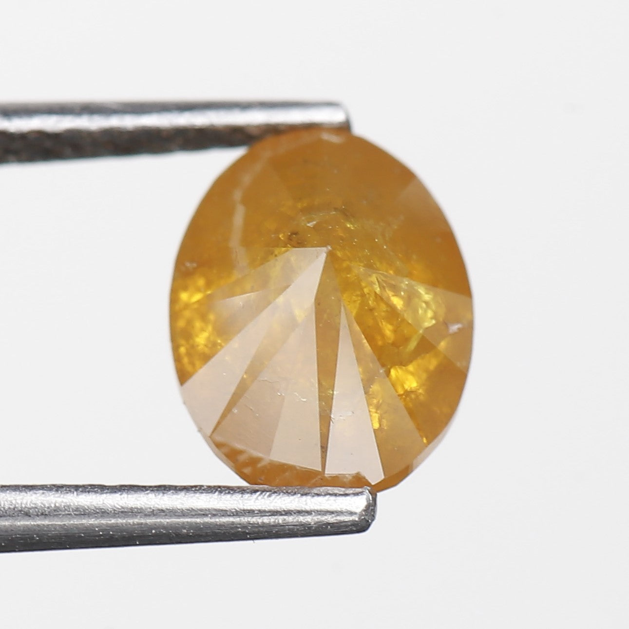 2.38 Ct. Oval Rose Cut Salt and Pepper Fancy Yellow Orange Natural Diamond 8.56 mm