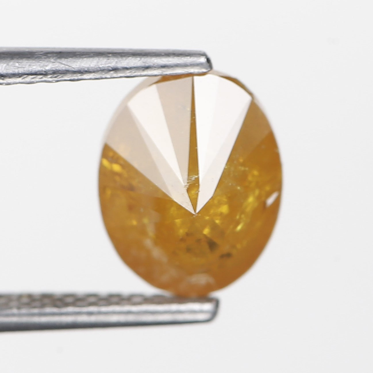 2.38 Ct. Oval Rose Cut Salt and Pepper Fancy Yellow Orange Natural Diamond 8.56 mm