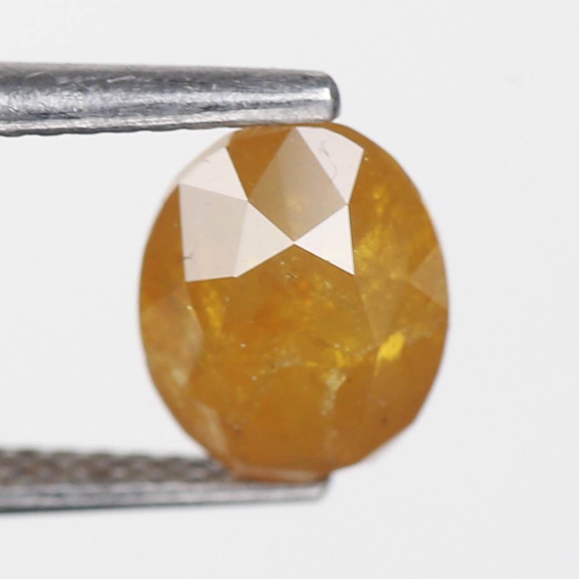 2.38 Ct. Oval Rose Cut Salt and Pepper Fancy Yellow Orange Natural Diamond 8.56 mm