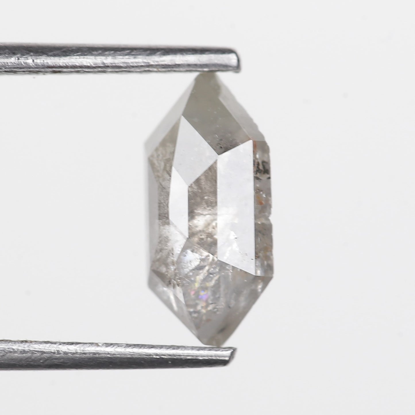 1.16 Ct. Hexagonal Rose Cut Salt and Pepper Fancy Icy Gray Natural Diamond 9.64 mm