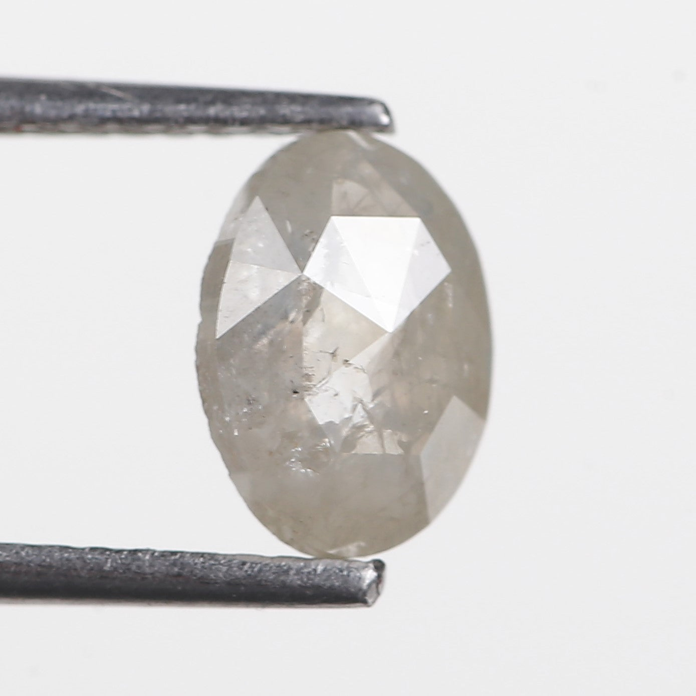 1.08 Ct. Oval Rose Cut Salt and Pepper Fancy Gray Color Natural Diamond 8.20 mm