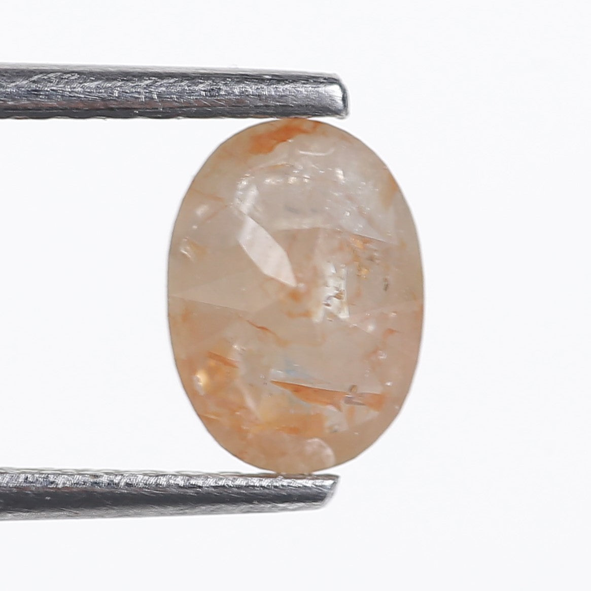 1.26 Ct. Oval Rose Cut Salt and Pepper Fancy Peach Gray Natural Diamond 7.05 mm