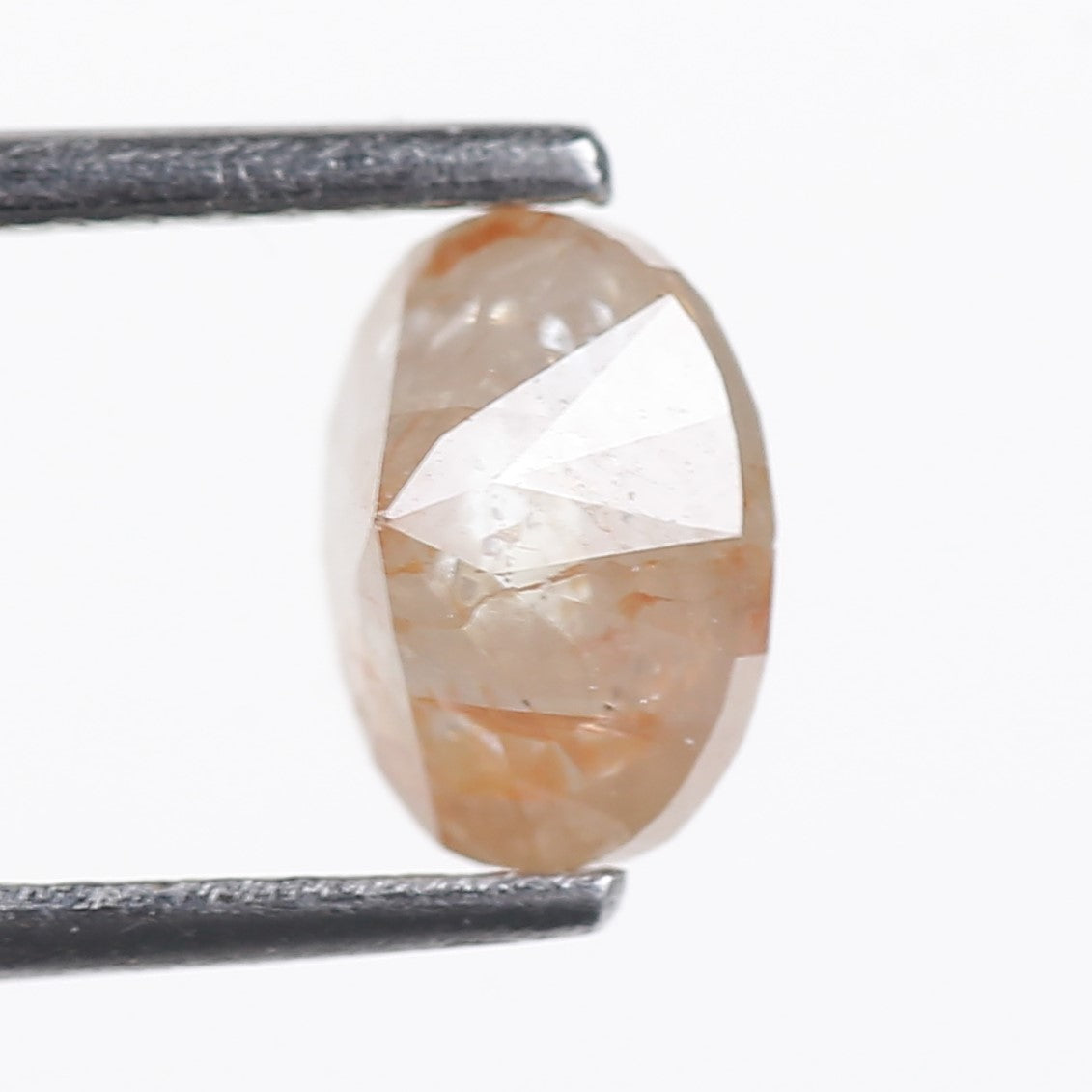 1.26 Ct. Oval Rose Cut Salt and Pepper Fancy Peach Gray Natural Diamond 7.05 mm