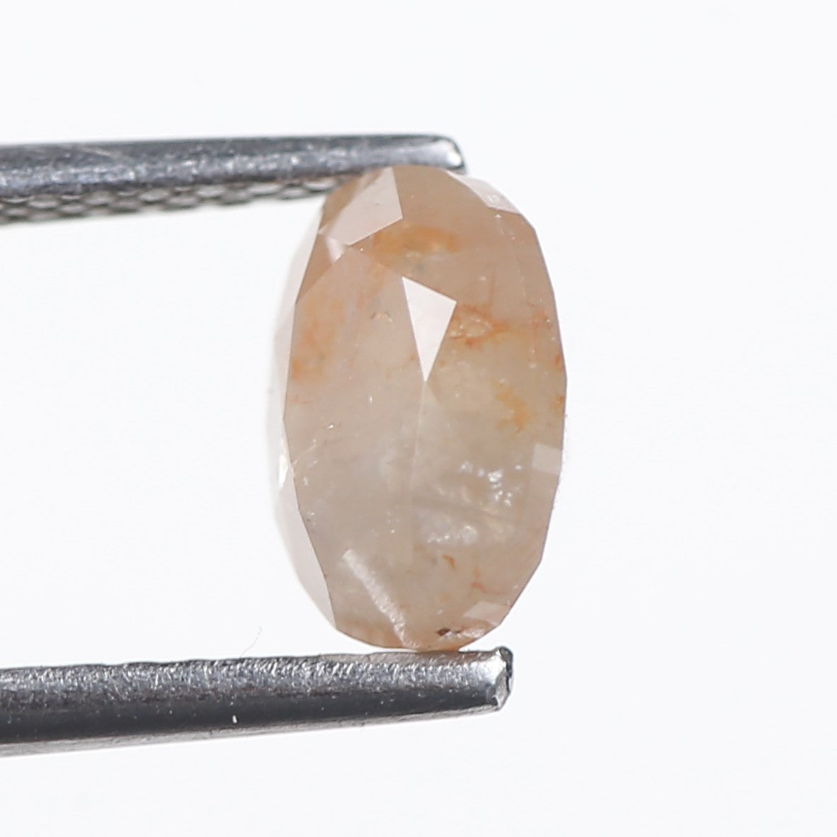1.26 Ct. Oval Rose Cut Salt and Pepper Fancy Peach Gray Natural Diamond 7.05 mm