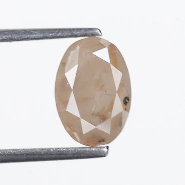 1.81 Ct. Oval Rose Cut Salt and Pepper Fancy Gray Peach Natural Diamond 8.61 mm