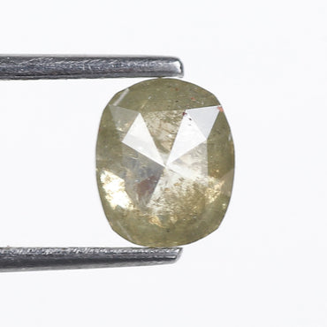 1.08 Ct. Oval Rose Cut Salt and Pepper Fancy Green Color Natural Diamond 7.20 mm (Copy)
