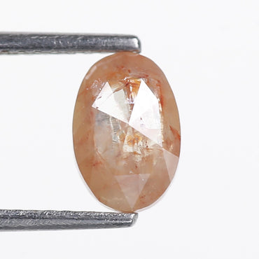 1.11 Ct. Oval Rose Cut Salt and Pepper Fancy Orange Color Natural Diamond 7.74 mm