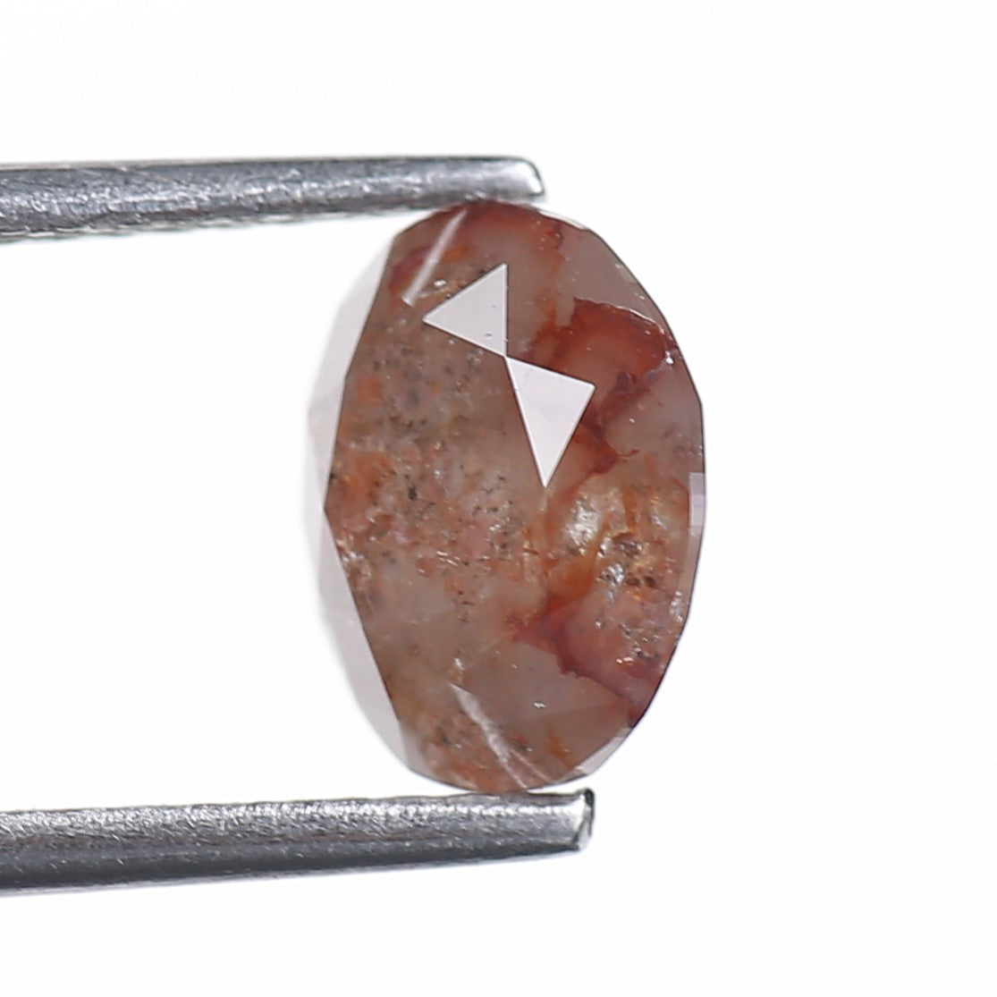 1.74 Ct.Oval Brilliant Cut Salt and Pepper Fancy Red Color Natural Diamond 7.96 mm
