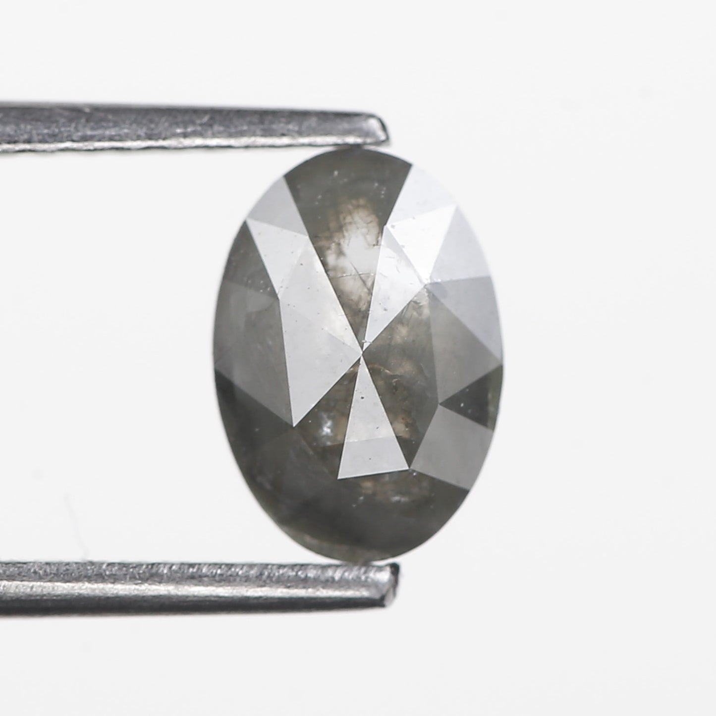 1.04 Ct. Oval Rose Cut Salt and Pepper Fancy Gray Natural Diamond 7.90 mm
