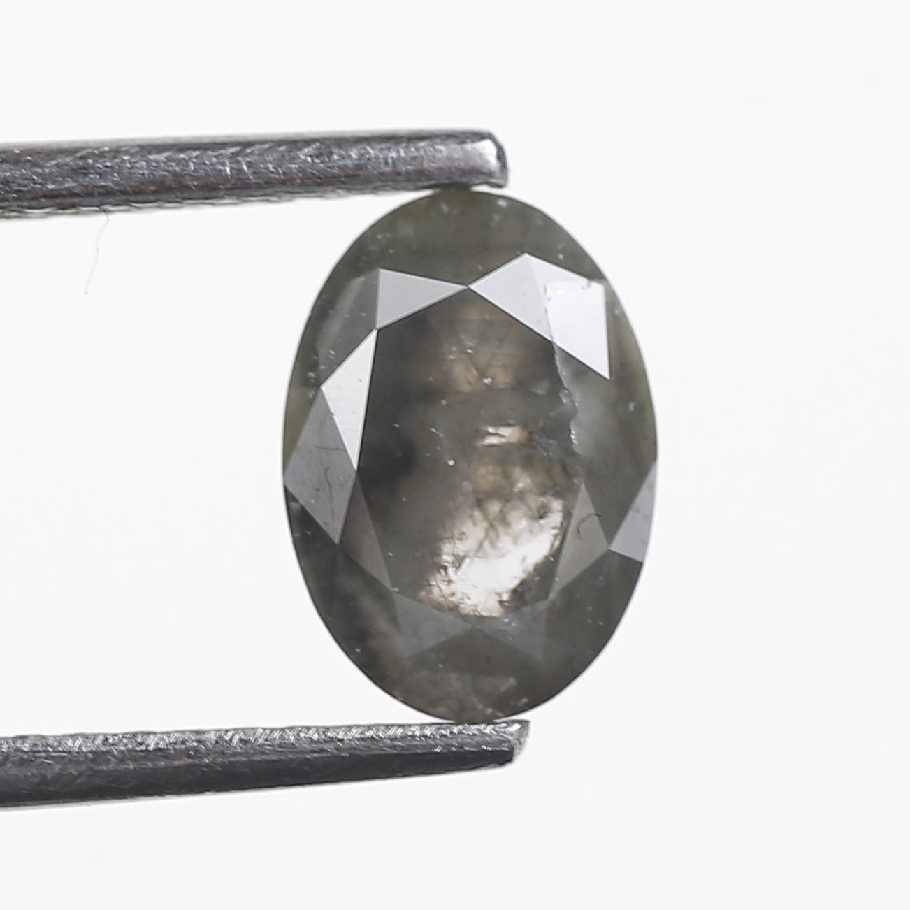1.04 Ct. Oval Rose Cut Salt and Pepper Fancy Gray Natural Diamond 7.90 mm