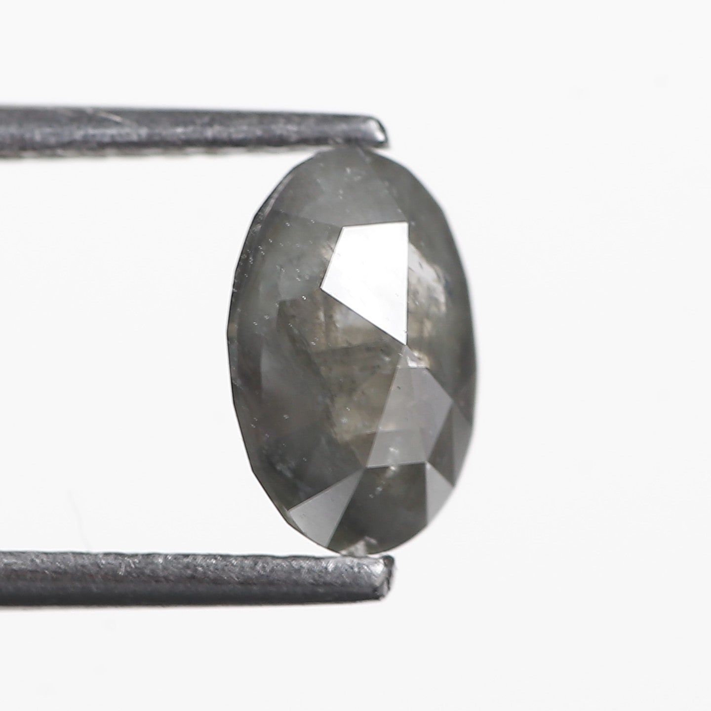 1.04 Ct. Oval Rose Cut Salt and Pepper Fancy Gray Natural Diamond 7.90 mm