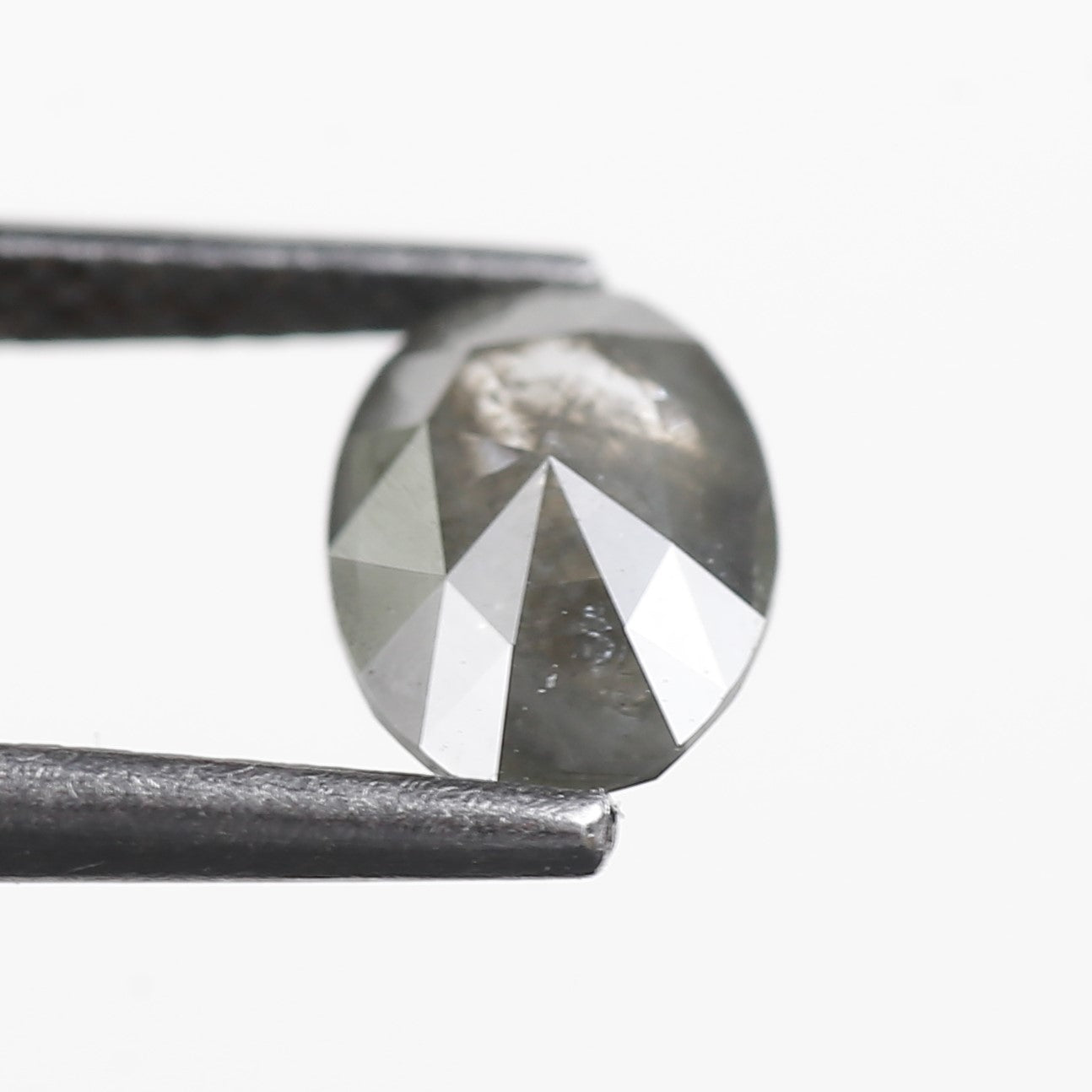 1.04 Ct. Oval Rose Cut Salt and Pepper Fancy Gray Natural Diamond 7.90 mm
