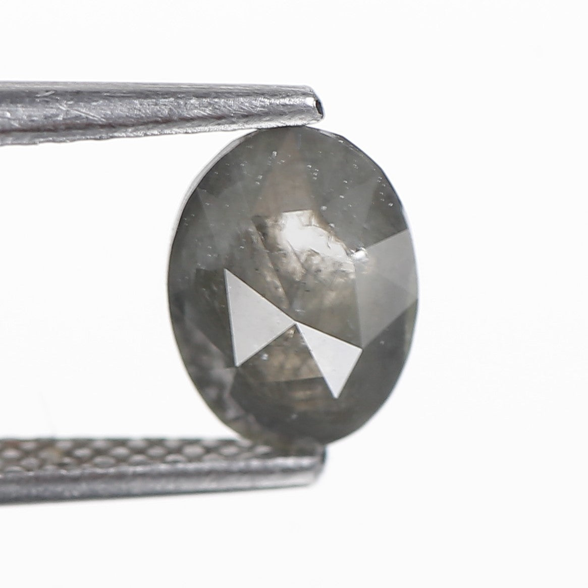 1.04 Ct. Oval Rose Cut Salt and Pepper Fancy Gray Natural Diamond 7.90 mm