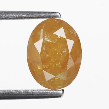 1.60 Ct. Oval Rose Cut Salt and Pepper Fancy Yellow Natural Diamond 7.62 mm